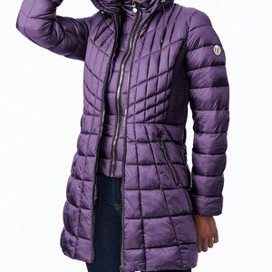Bernardo Women's Deep Purple Puffer Coat
